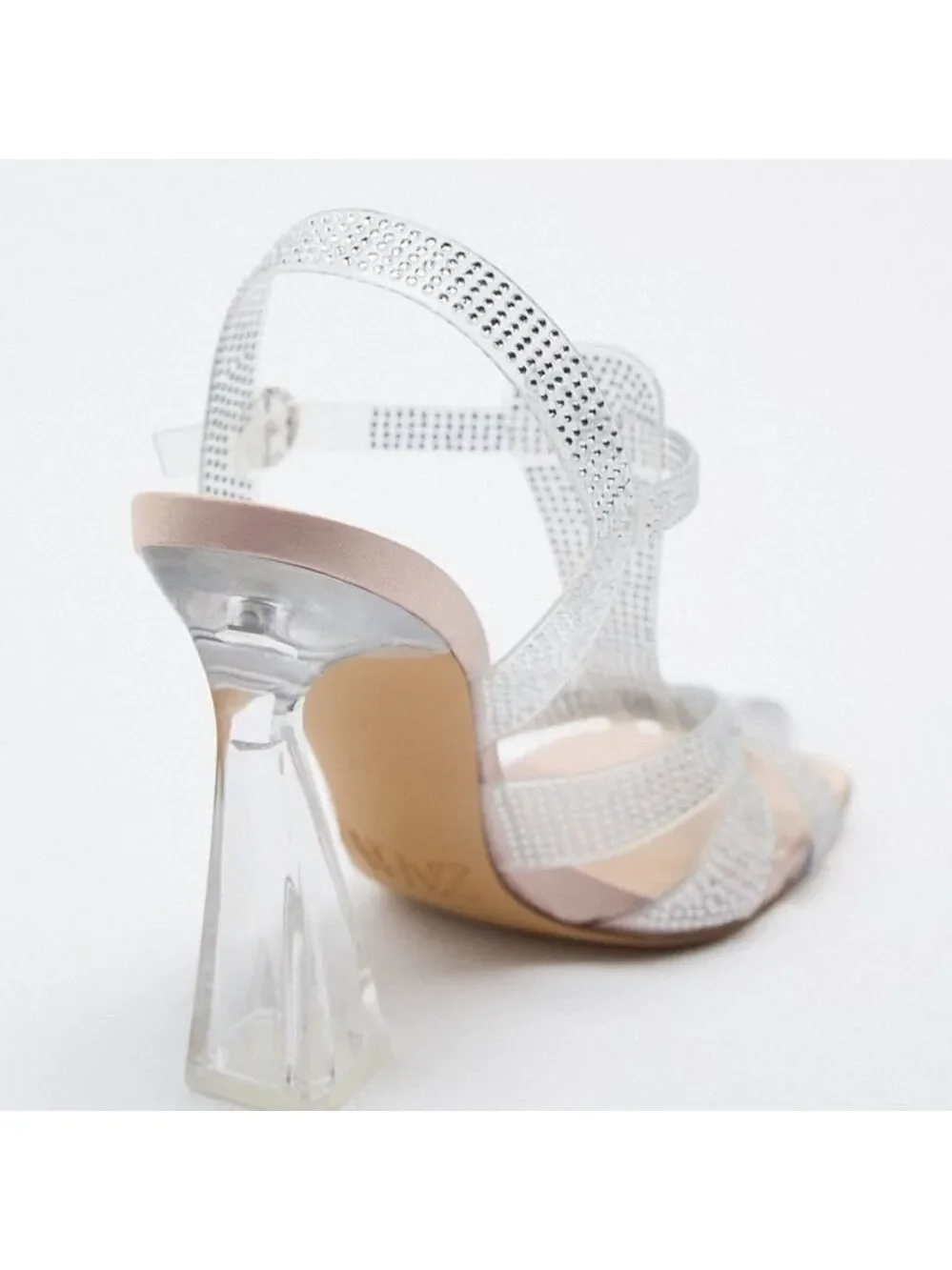 Zara VINYL HEELED CAGE TRANSPARENT SANDALS SZ US 10 EU 41 - Picture 5 of 12